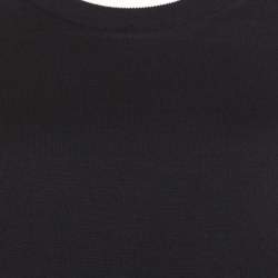 Dior Navy Blue Wool and Silk  Knit Contrast Piping Detail Oversized Tunic M
