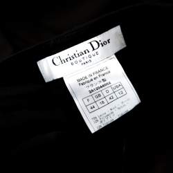 Dior Black Wool Braided Trim Flared Trousers L