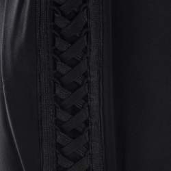 Dior Black Wool Braided Trim Flared Trousers L