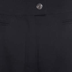 Dior Black Wool Braided Trim Flared Trousers L