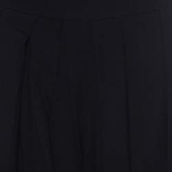 Pre Owned Christian Dior Black Pleated Crepe Palazzo Pants M