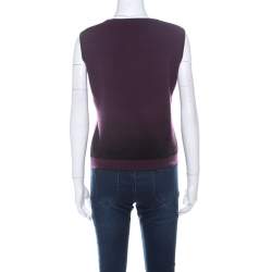 Dior Dark Purple Lurex Knit Ombre Sleeveless Sweater L 