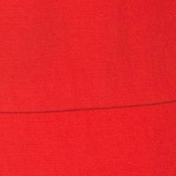 Pre Owned Dior Orange Silk Wool Asymmetric Hem Sleeveless Dress S