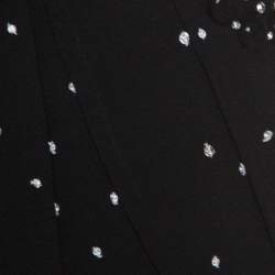 Dior Black Crepe Pleat Detail Embellished Strapless Gown M