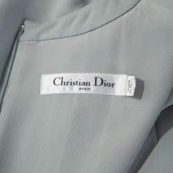 Dior Pearl Grey Silk Crepe Pleated Dress S