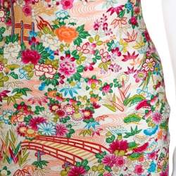 Christian Dior Multicolor Floral Print Silk Slip Dress S