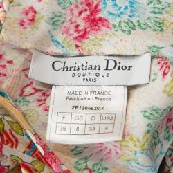 Christian Dior Multicolor Floral Print Silk Slip Dress S