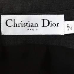 Christian Dior Grey Wool Gabardine Single Button Sleeveless Blazer S