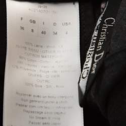 Pre Owned Dior Grey Wool Contrast Lace Panel Detail Wide Leg Pants S