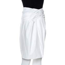 Christian Dior Boutique White Cotton Bow Detail Skirt S
