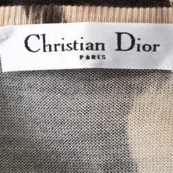 Dior Multicolor Floral Print Wool Silk Knit Sleeveless Top M