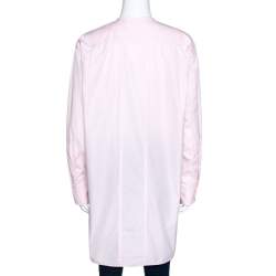 Pre Owned Dior Light Pink Cotton Button Front Tunic Shirt M