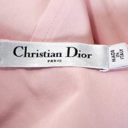 Pre Owned Dior Light Pink Cotton Button Front Tunic Shirt M