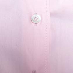 Pre Owned Dior Light Pink Cotton Button Front Tunic Shirt M