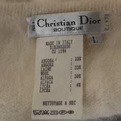 Christian Dior Boutique Cream Angora and Alpaca Wool Blend Fuzzy Crop Top L