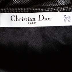 Dior Monochrome Wool Lace Trim Mini Skirt M