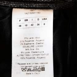 Dior Monochrome Wool Lace Trim Mini Skirt M