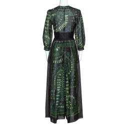 Dior Black Tribal Floral Print Cotton Flared Jumpsuit S