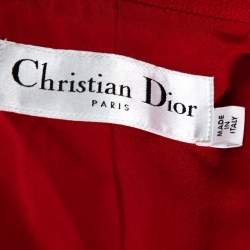 Dior Red Wool Mini Coat Dress M