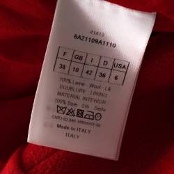 Dior Red Wool Mini Coat Dress M