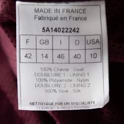 Pre Owned Dior Burgundy Suede Belted Button Front Jacket L