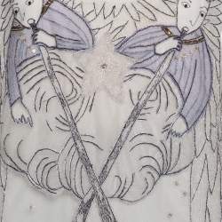 Pre Owned Dior Cream Le Jugement Embroidered Tulle Sleeveless Top S