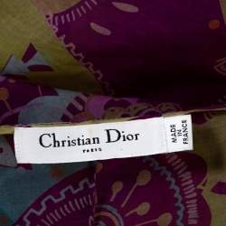 Dior Purple Floral Print Organza Oversized Kaftan Dress (One Size)