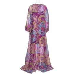 Dior Purple Floral Print Organza Oversized Kaftan Dress (One Size)