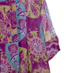 Dior Purple Floral Print Organza Oversized Kaftan Dress (One Size)