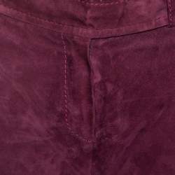 مملوكة مسبقًا Dior Bordeaux Suede Flared Trousers M