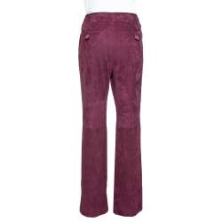 مملوكة مسبقًا Dior Bordeaux Suede Flared Trousers M