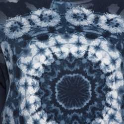 Pre Owned Dior Midnight Blue Printed Cotton & Linen Kalei Diorscopic T-Shirt M