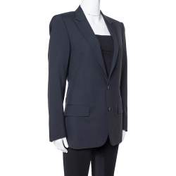 Pre Owned Dior Navy Blue Wool Tailored Blazer L