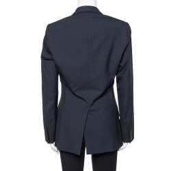 Pre Owned Dior Navy Blue Wool Tailored Blazer L