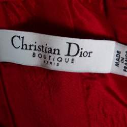 Pre Owned Christian Dior Boutique Red Devoré Velvet Chiffon Draped Gown XL