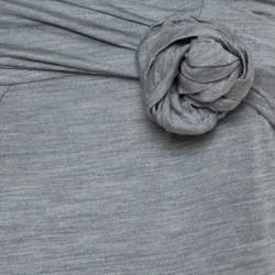 Pre Owned Dior Grey Silk Knit Floral Applique Detail Sleeveless Top S