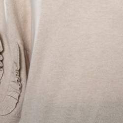 Pre Owned Dior Beige Wool & Cashmere Ruffle Sleeve Sweater M