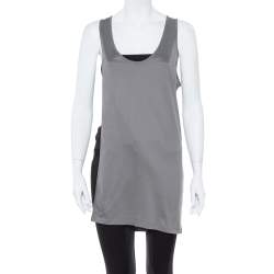 Dior Grey Cotton Open Asymmetric Tank Top S