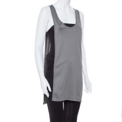 Dior Grey Cotton Open Asymmetric Tank Top S