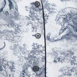 Christian Dior White Toile de Jouy Printed Silk Chez Moi Pajama Jacket M