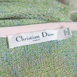 Dior Green & Pink Lurex Knit Flared Tent Dress S