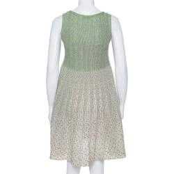 Dior Green & Pink Lurex Knit Flared Tent Dress S