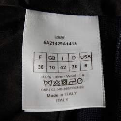 Christian Dior Navy Blue Wool Paneled Coat & Tapered leg Trousers Set M