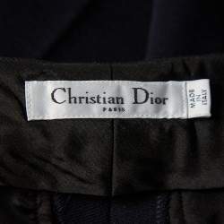 Christian Dior Navy Blue Wool Paneled Coat & Tapered leg Trousers Set M