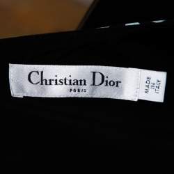 Christian Dior Blue & Black Printed Cotton Pleated Mini Dress L