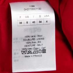 Pre Owned Christian Dior Red Wool Sleeveless Blazer M