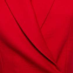 Pre Owned Christian Dior Red Wool Sleeveless Blazer M