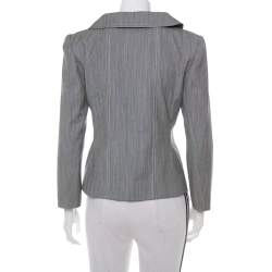 Christian Dior Grey Wool Double Breasted Vintage Blazer M