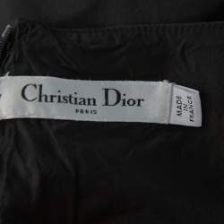 Christian Dior Black Silk Belted Tiered Maxi Dress L