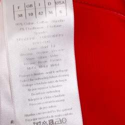 Christian Dior Orange Cotton Embellished Detail Collared Mini Dress M